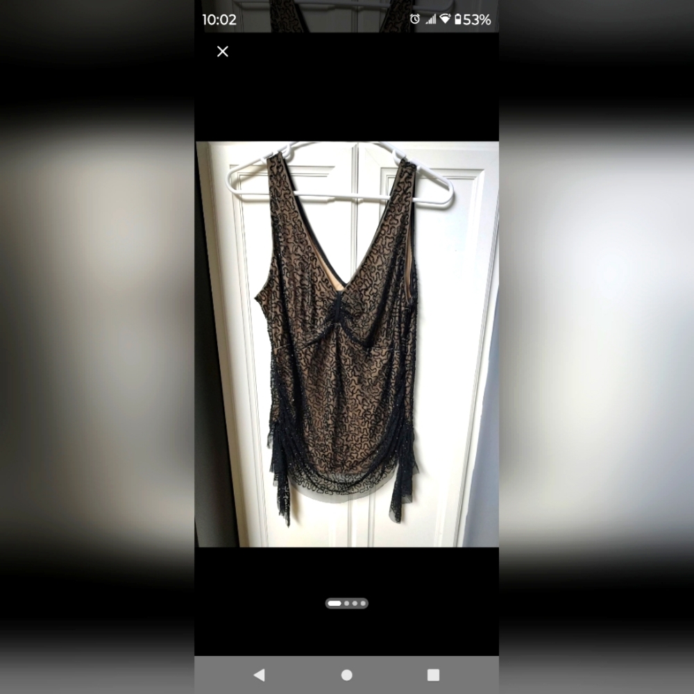 Women's Night Way Beaded Heavy Tank Tops (PXL)